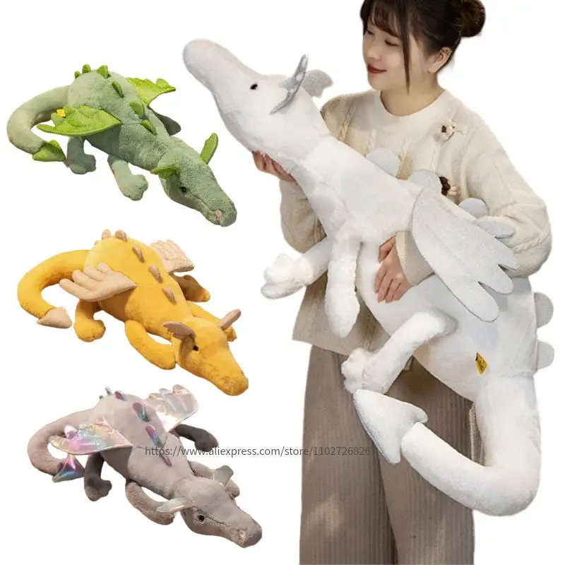 

High Quality Giant Dinosaur Plush Toy Soft Stuffed Cartoon Animal Snow Dragon Doll Girlfriend Sleeping Pillow Kids Birthday Gift