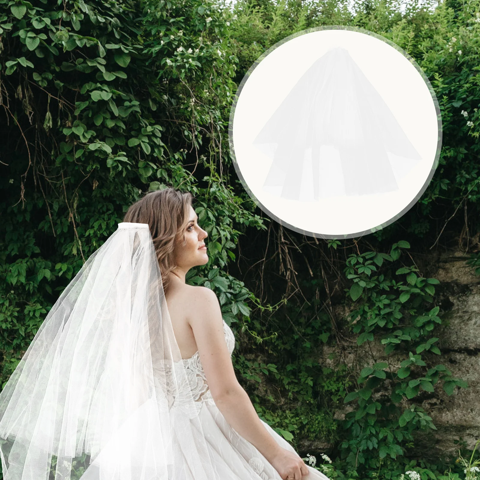 Double Layered Short Bridal Veil Elegant Tulle 2 Tier Wedding Hair Veil Comb Bride Accessories 2 Tier Tulle Bridal Hair Veils