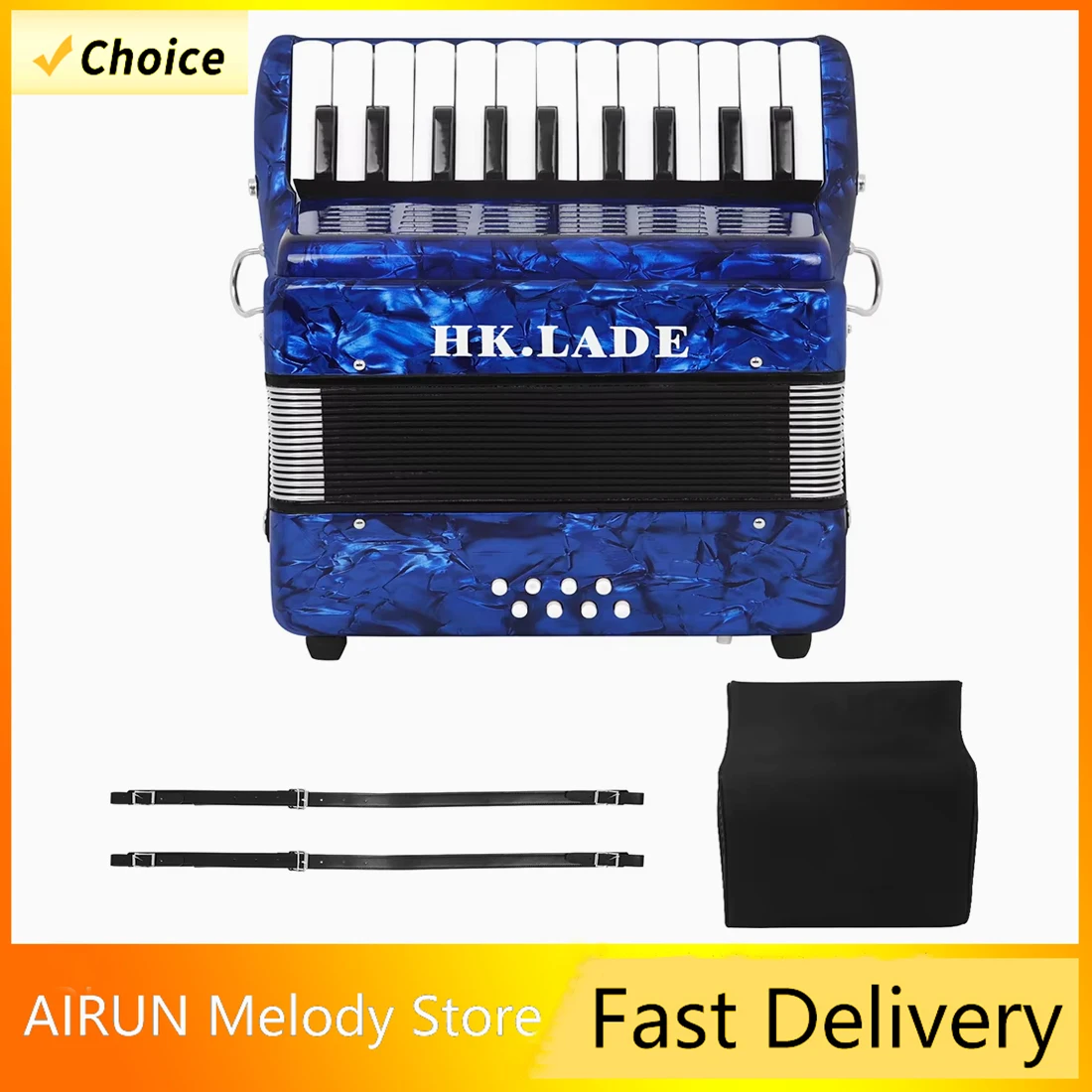 

HK · LADE Accordion 22 Key 8 Bass Keyboard Style Accordion Blue Feel Comfortable Andnon Slip Suitable for Adults and Childre
