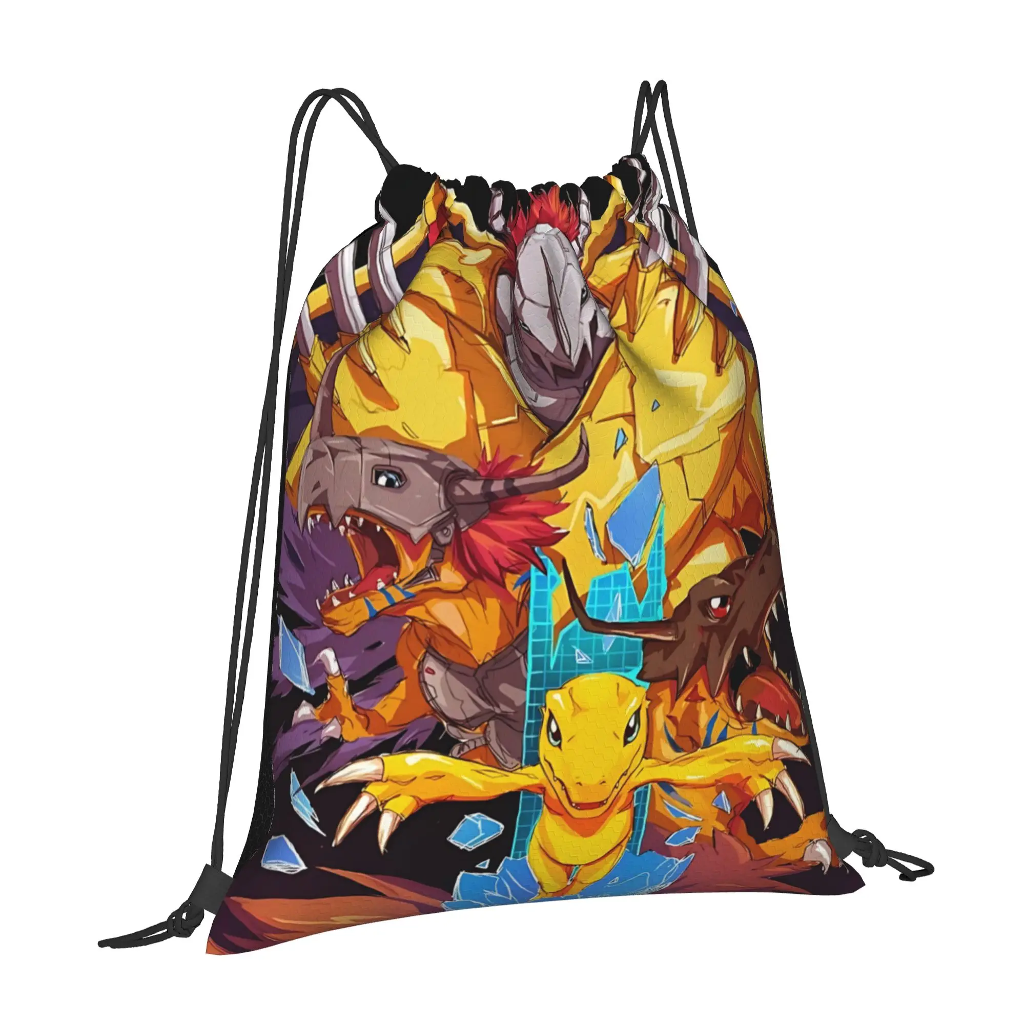 bag Pouch Digital Monster  Drawstring Bags Shopping Pouch Print Backpack Boy Girls School Shoe Bag