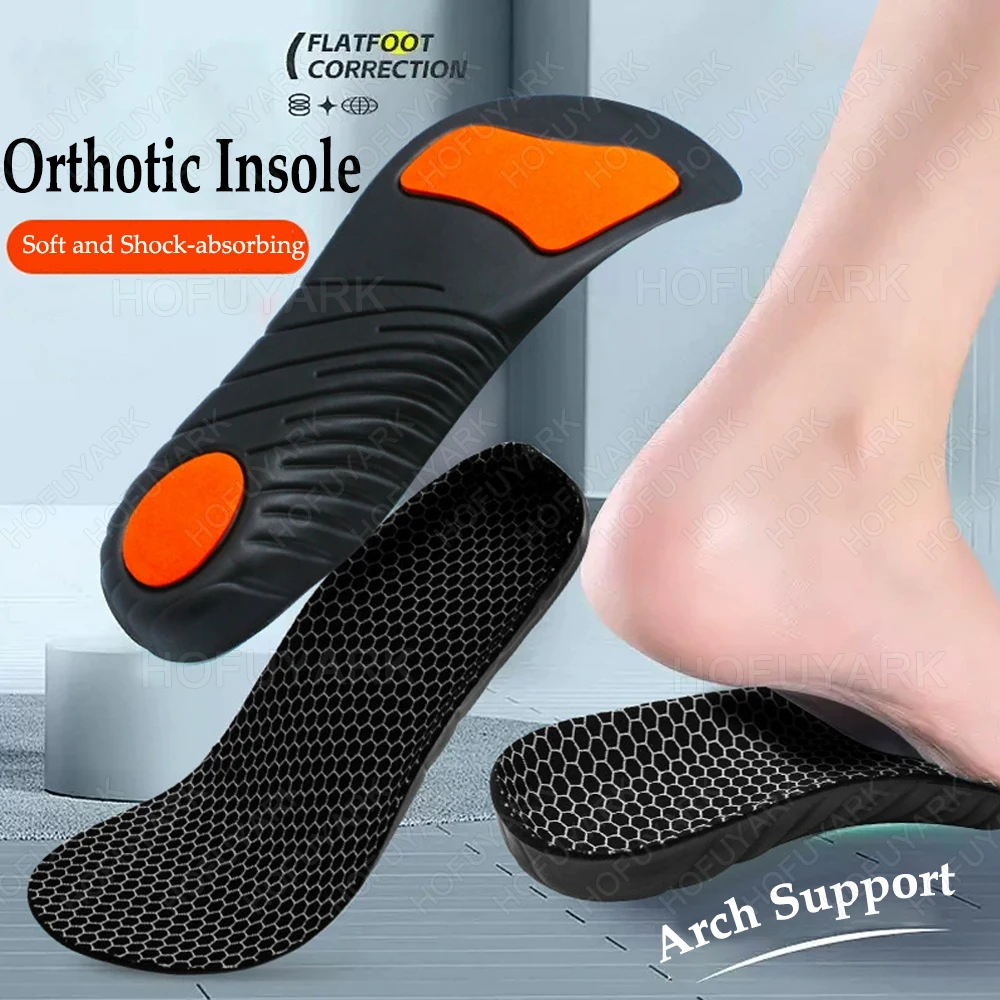 Sport Orthopedic Insoles for Feet Man Woman Planter Fasciitis Flat Foot Arch Support Insoles EVA Foam Shock-absorbing Shoe Pad