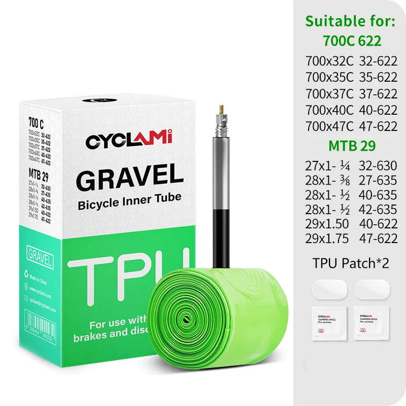 CYCLAMI Gravel Ultraleicht Rennrad MTB 29 Fahrrad TPU Innenrohr Reifen Französisch Ventil FV 700c 32c 35c 37c 40c 47c Mit Reifen Reparatur Werkzeuge