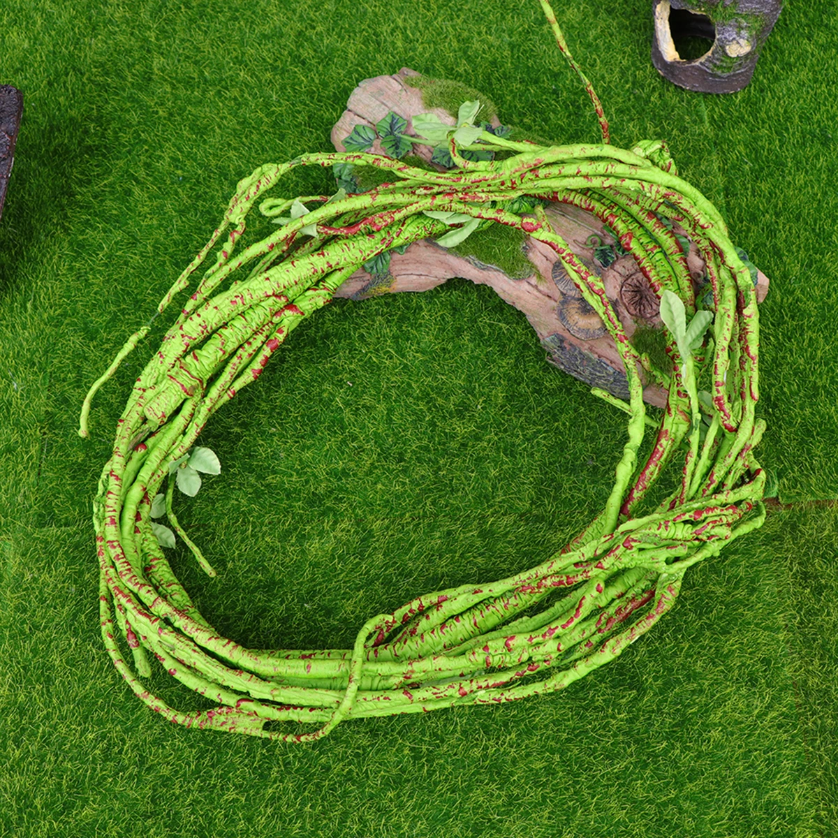 

Fake Hanging Vine Leaves Artificial Plant Garland For Pet Box Landscape Heat Resistant Durable Green Decor Reptile