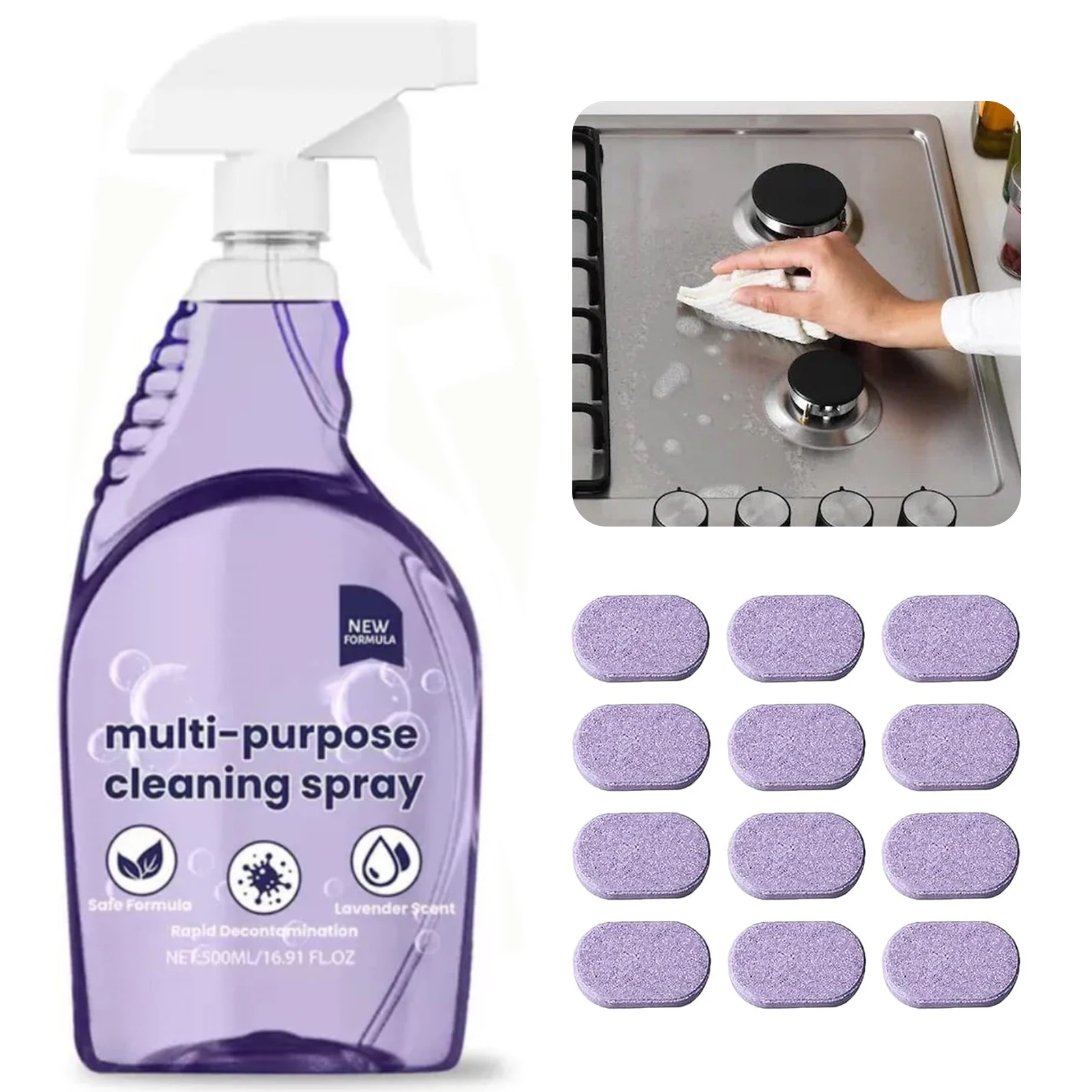 

Kitchen Heavy Oil Cleaning Agent With Concentrated Cleaning Tablets for Kitchen Grease Bathroom Toilets