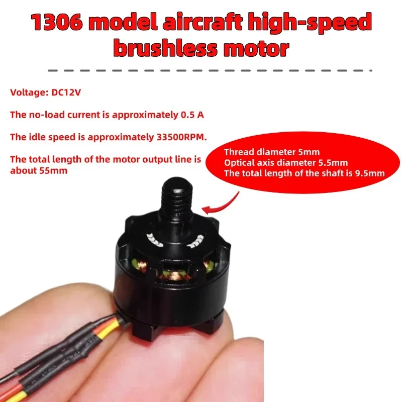 DC12V 1306 3000KV dente positivo e negativo motore brushless modello di aereo quadcopter motore ad alta velocità multi rotore drone motore