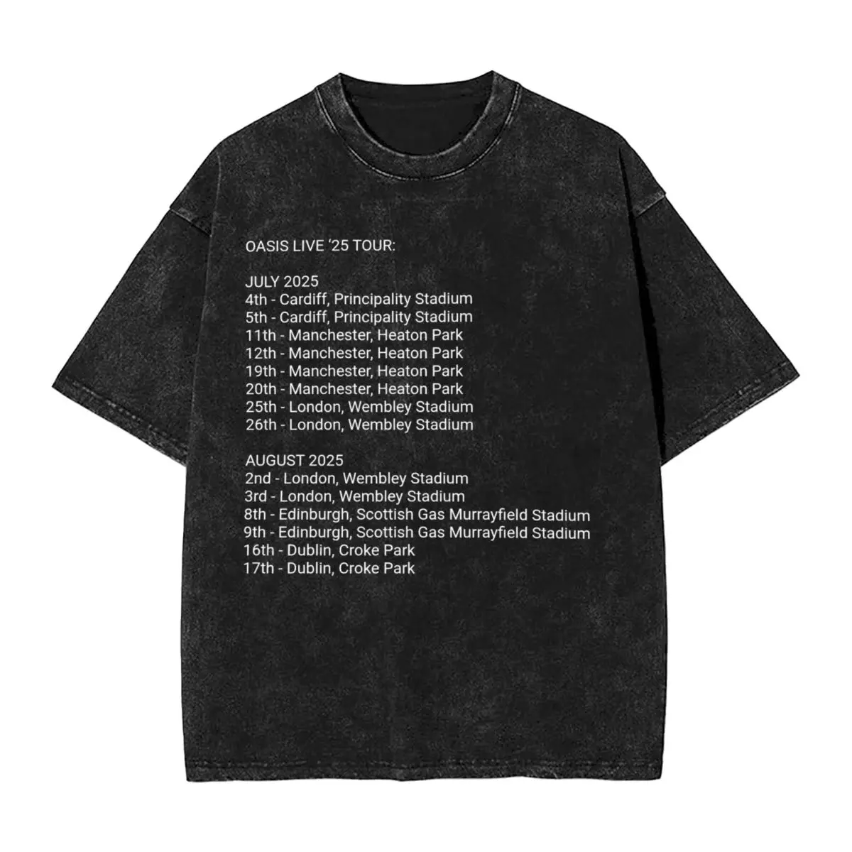 

O-Oasis 25 Live Tour Places T Shirt Summer Awesome T Shirts 2024 Cotton Trending Tee Shirt For Men Short-Sleeve Custom DIY Tees