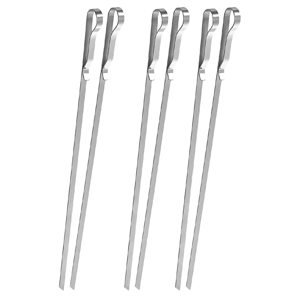 

Pen Clip-shaped Baking Stick Barbecue Skewers for Grilling Stainless Steel Picnic BBQ Tools