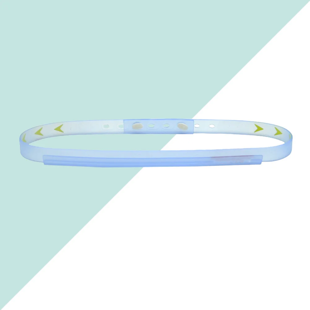 

Silicone Adjustable Stretchy Elastic Sweat Band Sky Blue Sports Headband for Basketball Yoga Running Fitness Sweat Wicking