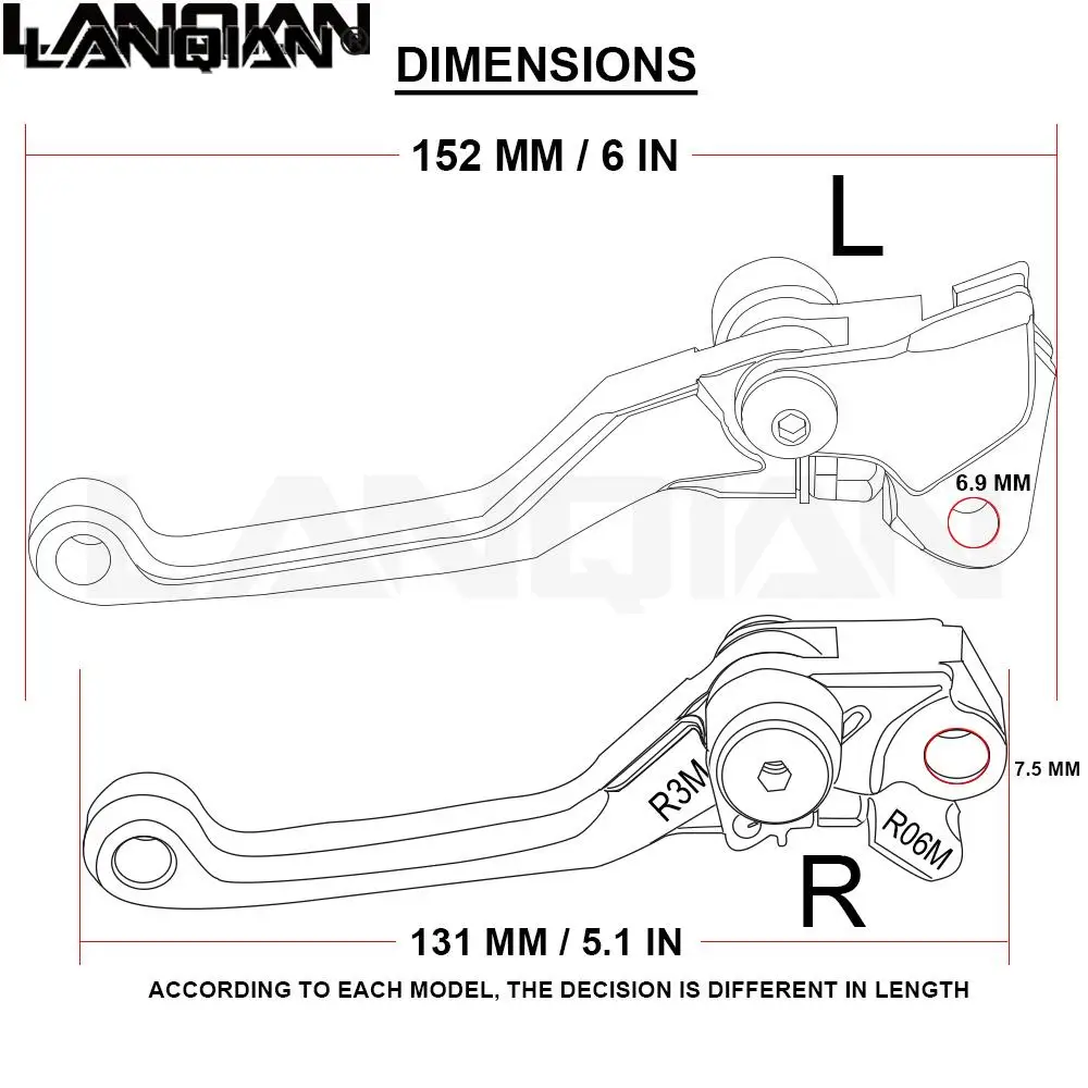 CNC para YAMAHA DT 230 LANZA 1997-2011 2008 2009 2010 palanca de embrague de freno de motocicleta Dirt bike Pivot palancas DT230 palanca de mango