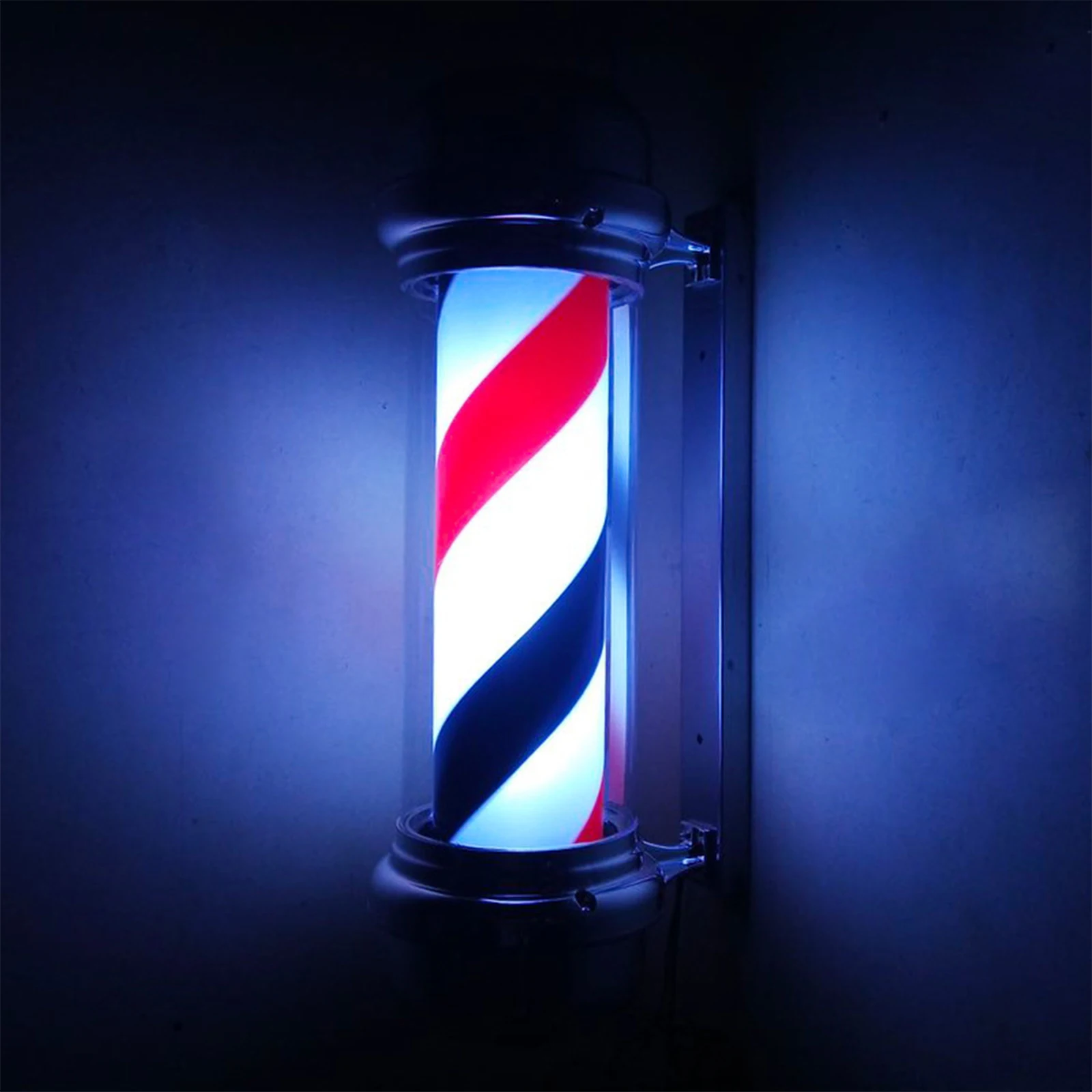 Barber Pole Light Traditional Barber Shop Pole LED Red Blue Rotating Hair Salon Open Sign for Indoor Outdoor Hairdressing Salon