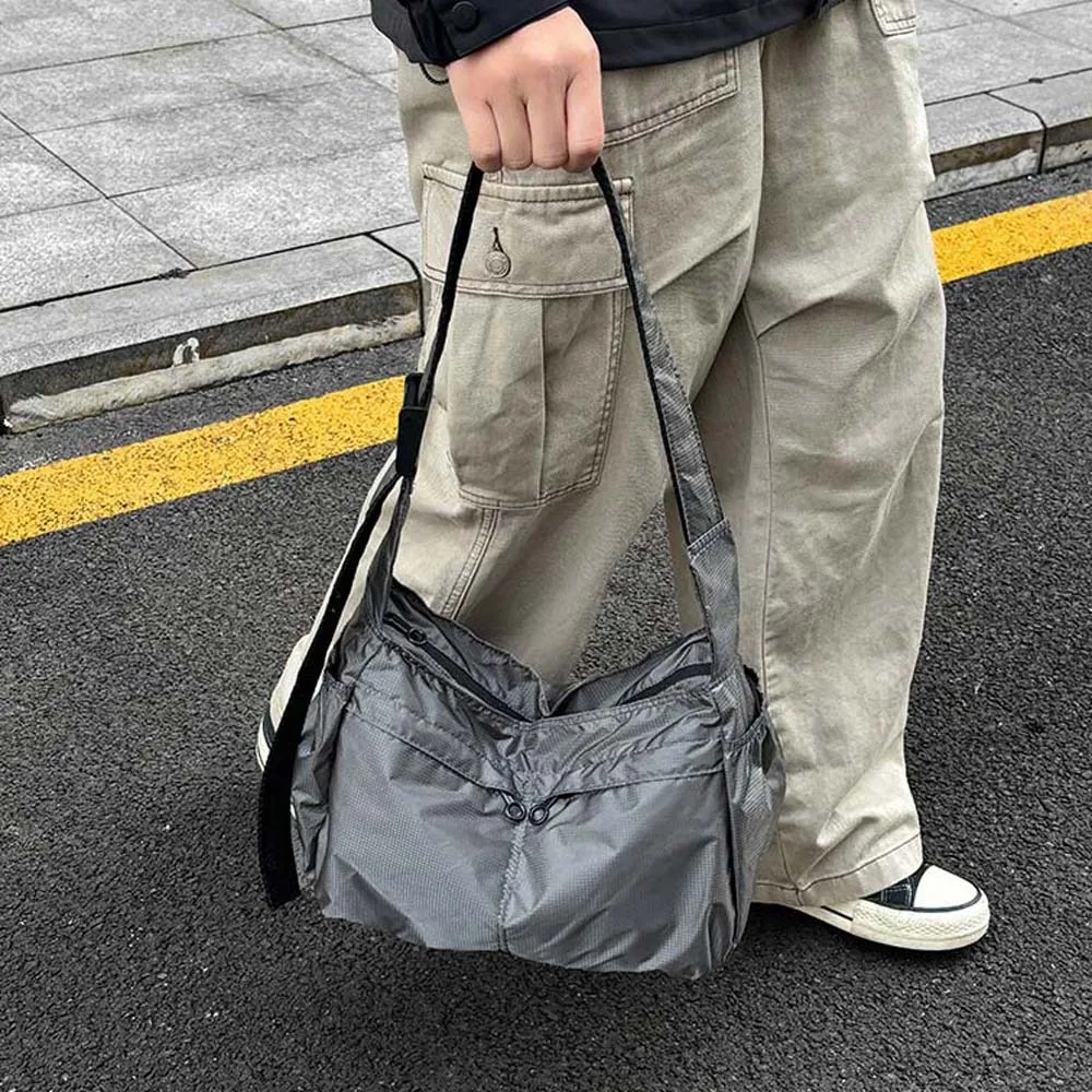 Oxford Cloth Men's Crossbody Bag Large Capacity Smooth Outdoor Travel Pouch Minimalist Multi Functional Waterproof Shoulder Bag