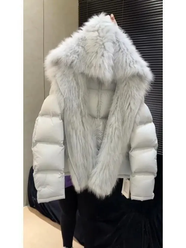 

Sli ort Cotton Jaet Thiened Warm Fur Collar Korean Sle Winter Clothes Cotton Coat for Small Figures
