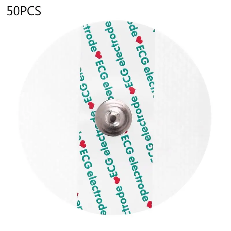 2025 New 50pcs ECG Electrode Patch for Electrocardiograph Fittings Wire ECG poster Circular Electrode Adult Non-woven cloth