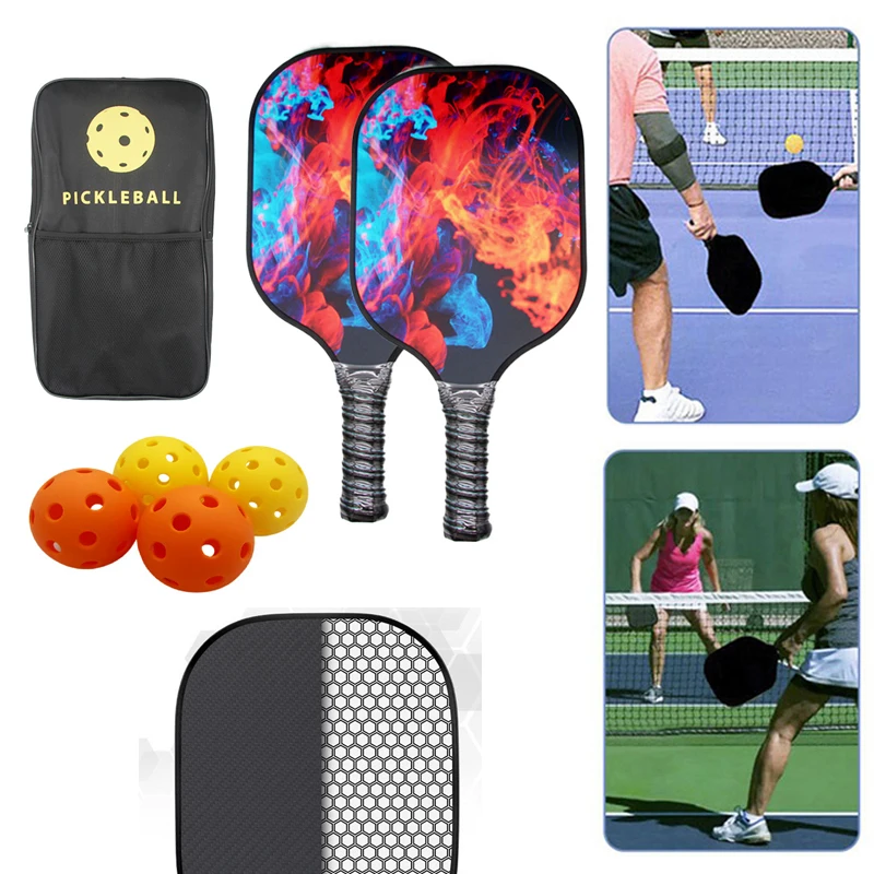 Honeycomb Structure Pickleball Paddle Set with Pickleball and Bag for Outdoor Recreation School Teaching Competitive Sports