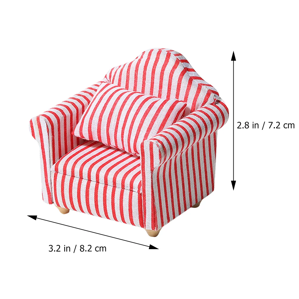 2 Stuks Woonkamer Sofa Set Peuter Speelgoed Huis Accessoires Mini Meubels Miniatuur Poppenhuis Miniatuur Miniatuur Katoenen Stof