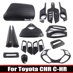For Toyota C-HR CHR 2016 - 2022 Wood Grain Inner Window A Pillar Decor Panel Ceiling Roof Reading Lights Lamp Cover Accessories