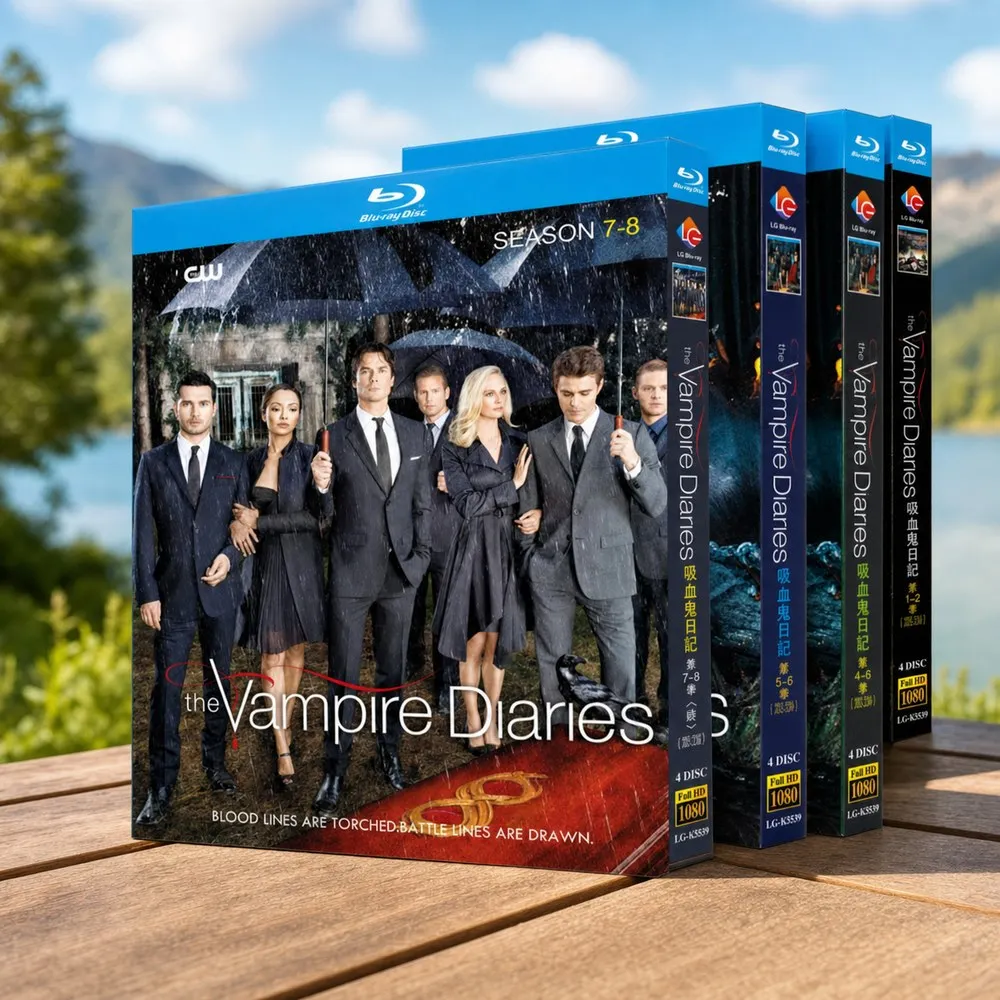 BD Blu-ray Discs High-Definition US TV Series The Vampire Diaries Seasons 1-8 2009-2016 16-Disc Box Set