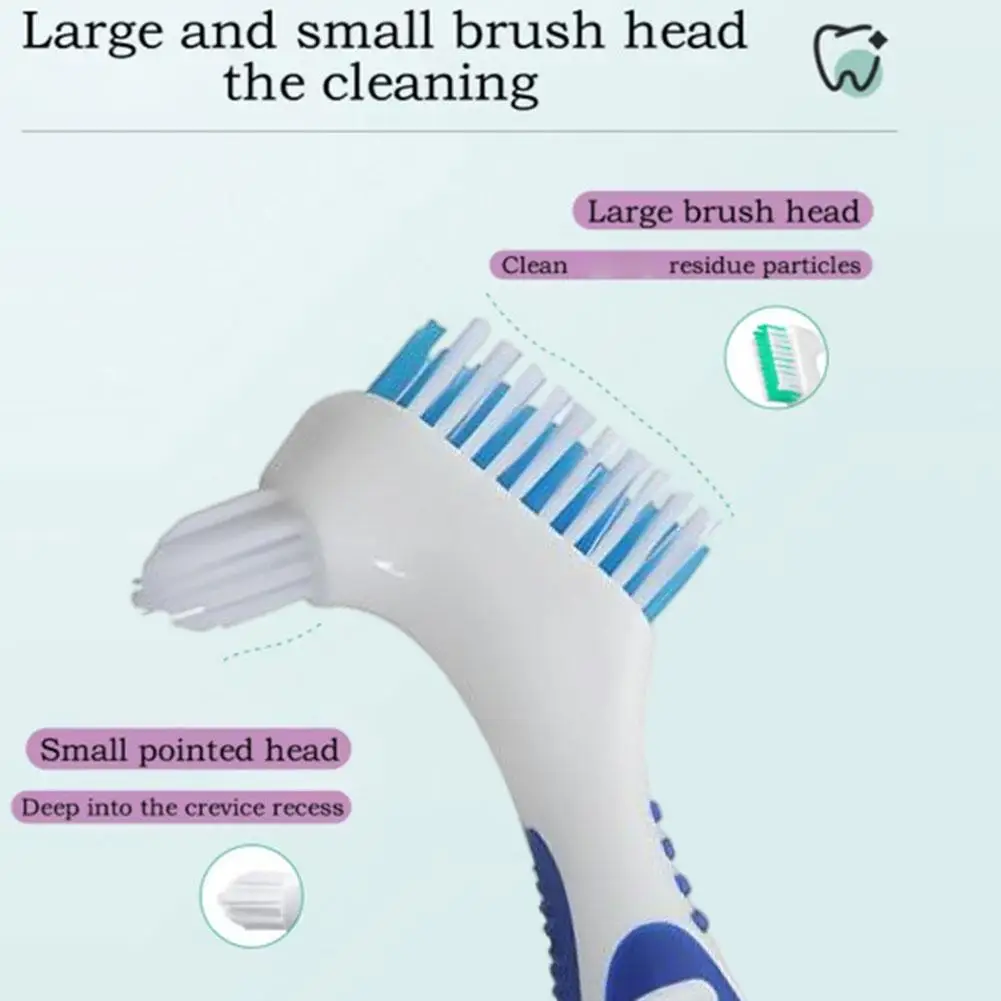 Double Sided Denture Toothbrush Cleaning Brush Denture Brush Invisible Braces Orthodontic Retainer Descaling Brush