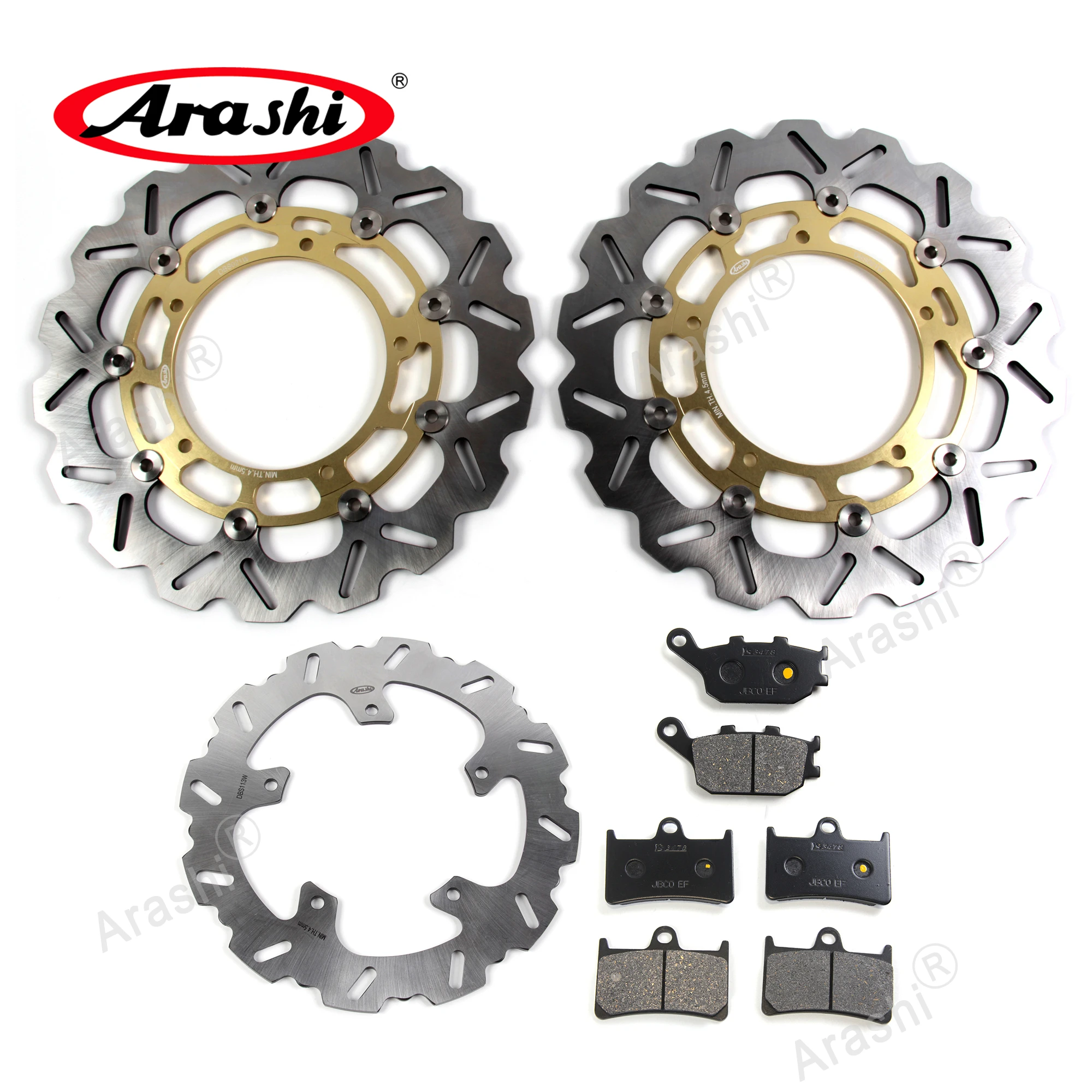 

Arashi 1 Set CNC Floating Front Rear Brake Disc Disk Rotor Brake Pads For YAMAHA FZ8 / FAZER 8 / ABS 2011 2012 2013 2014 2015