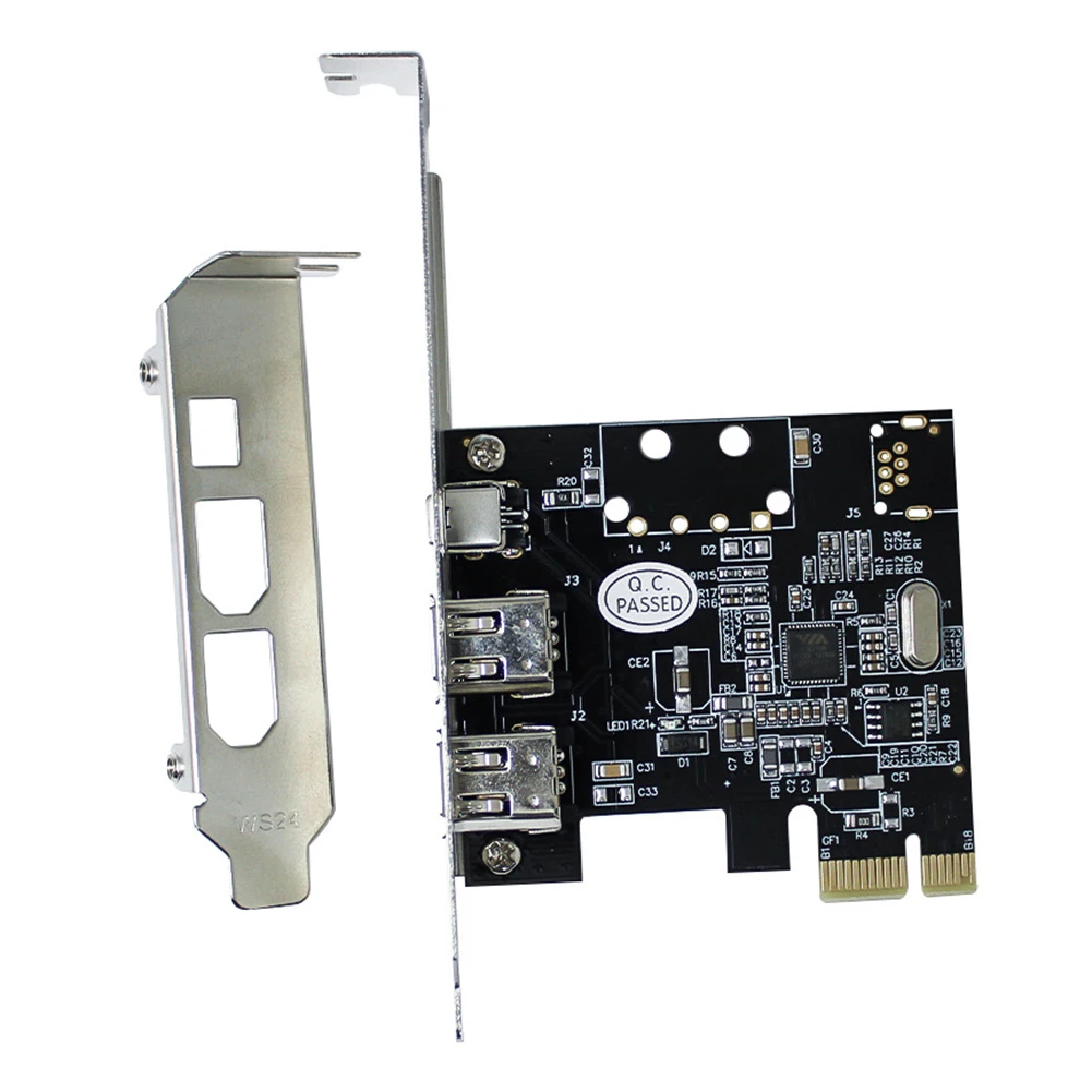 PCI-E 1X to 16X 1394 DV Video Capture Card with 6 Pin to 4 Pin Firewire Adapter Desktop Computer 3 Port Video Card PC Accessory