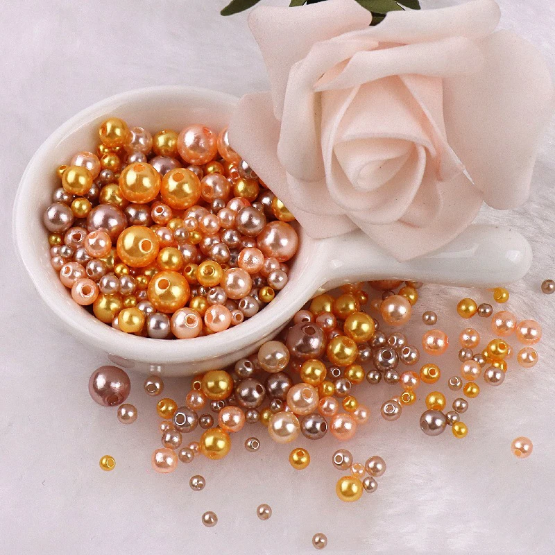 5g Mix 3-8mm Colorful ABS Imitation Pearls Round Beads with Holes for Needlework Jewelry Making DIY Charms Handmade Bracelet