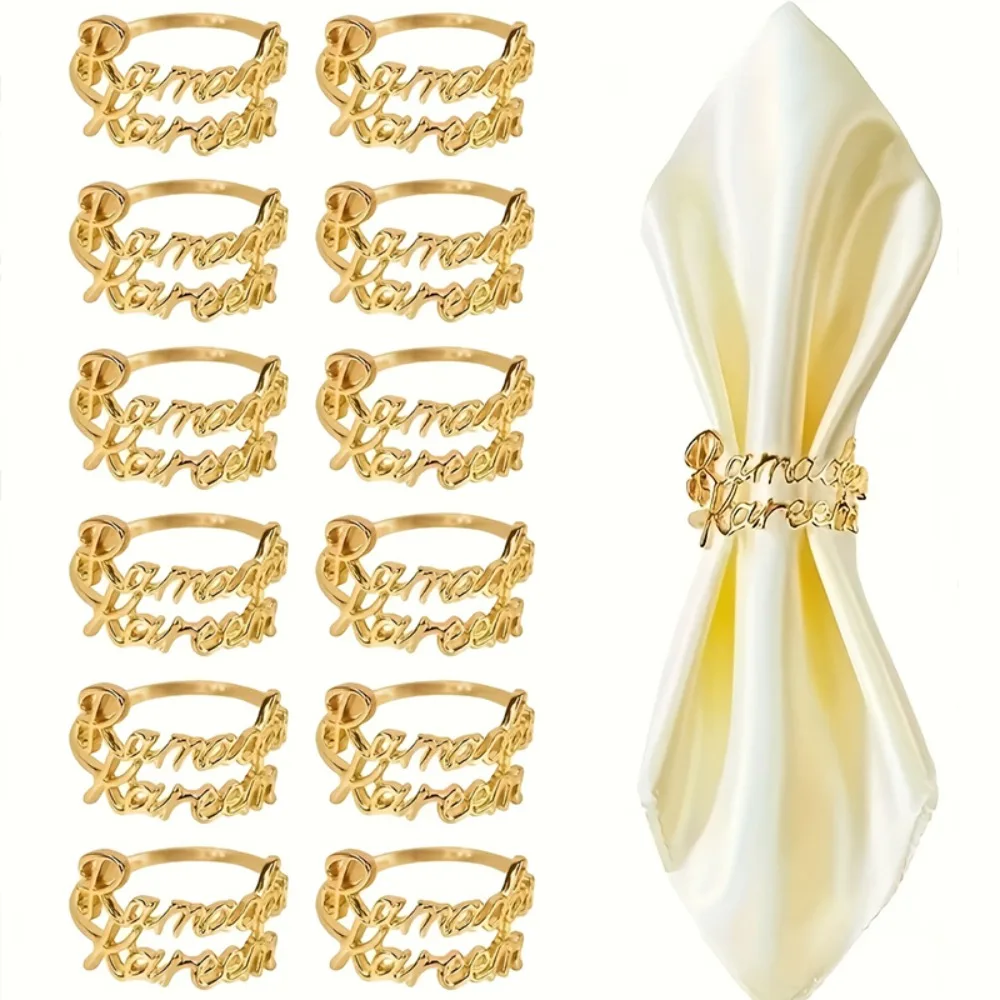 

Gold Napkin Rings Set of 12 Metal Leaf Bulk Napkin Rings Cloth Napkin Holder Ring Dining Table Decorations for Easter Weddings