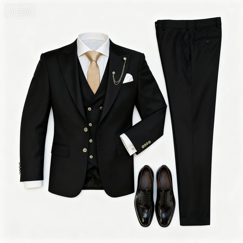 

Lindo Purple Men's Tuxedo Unique Single Breasted Lapel Repeated Fine Fitted Plan Length Regular 3-Piece Jacket Pants Vest Set