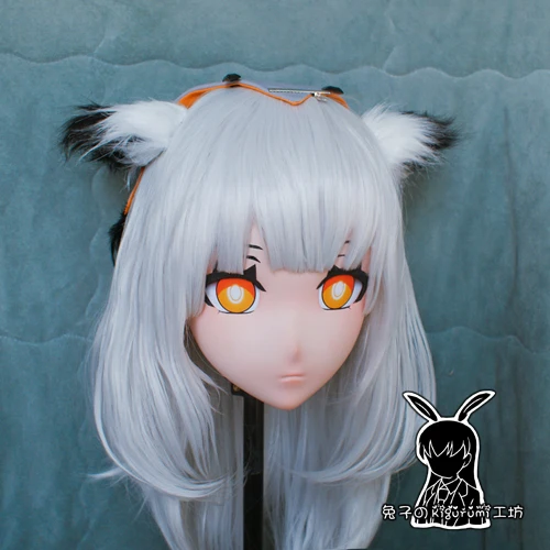 (Rb294) feito à mão feminino/menina resina 3/4 cabeça personagem de desenho animado japonês ptilopsis cosplay máscara kigurumi máscara de boneca crossdress