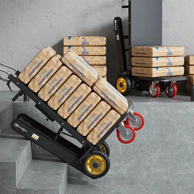Motorized Stair Climber Hand Truck Portable Electric Luggage Cart for Cement Bag Boxes