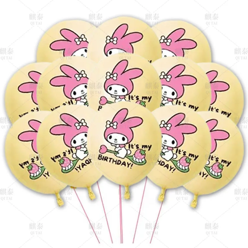 3/6/18 قطعة 12 بوصة سانريو ماي ميلودي كارتون ، مجموعة بالونات اللاتكس ، لحفلات مهرجان الصبي والفتيات ، استحمام الطفل ، زينة الحفلات
