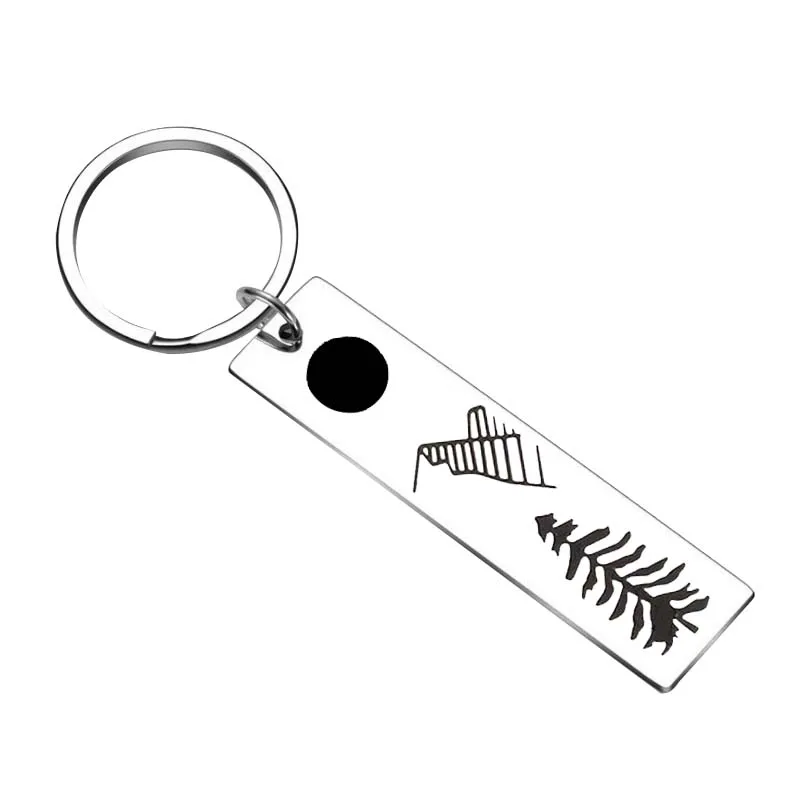 Metal Keychain Key Rings Hollow Mountain Climbing Enthusiasts Mount Fuji-Snow Mountain Key Chain Ring Pendant Jewelry