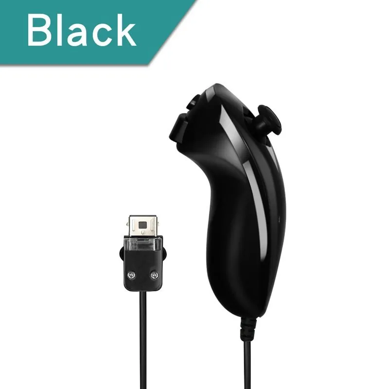 5 Farben Kabelgebundener Nunchuck für Nintendo Wii Spielcontroller, gebogener Spielgriff, Nunchuk für Wii Gamepad-Zubehör – Detail 2