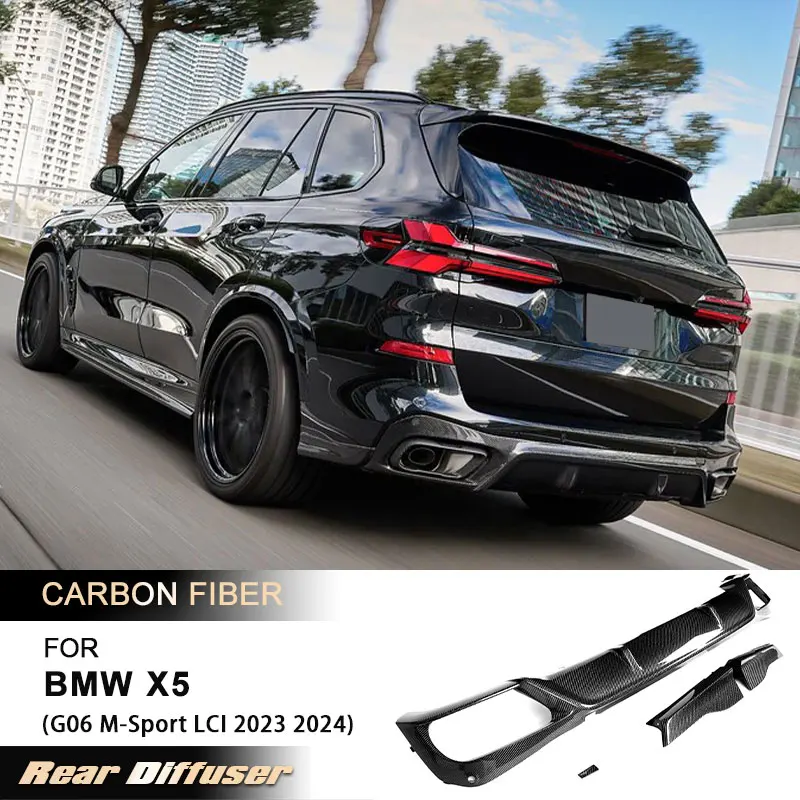 

Car Rear Bumper Diffuser Lip Spoiler for BMW X5 G05 M-Sport LCI 2023 2024 Racing Rear Apron Lip Splitters Body Kits Carbon Fiber