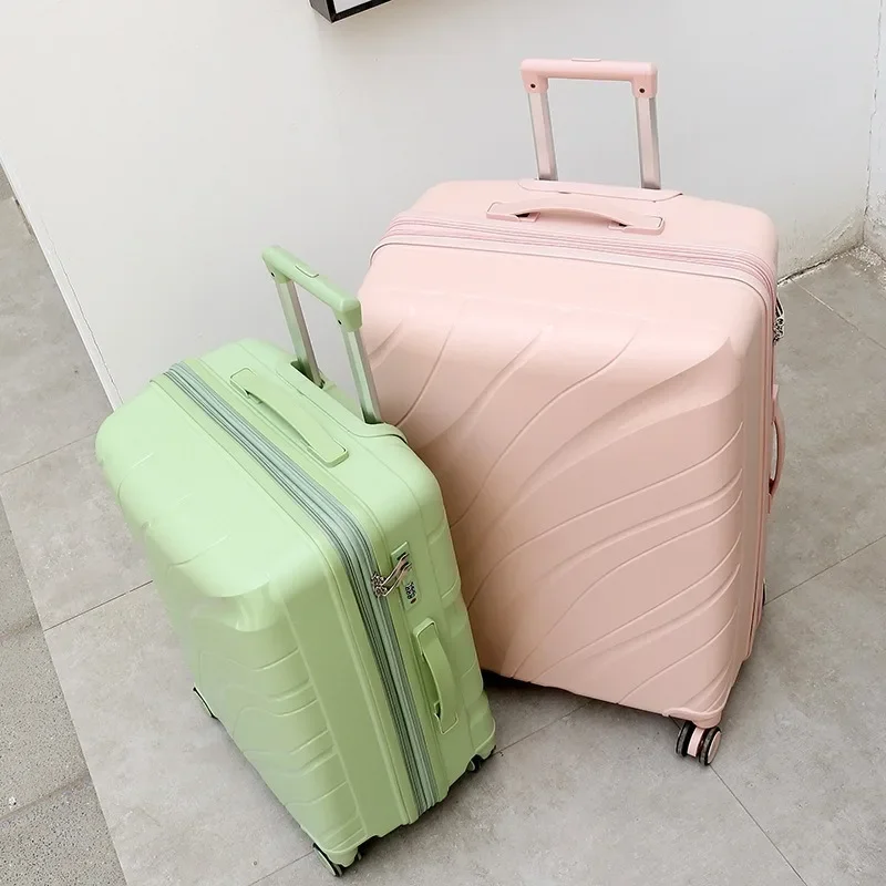 New Travel Suitcase on Wheels Cabin Rolling Luggage Fashion Woman Trolley Luggage Bag Combination Lock Zipper Lightweight Luggag