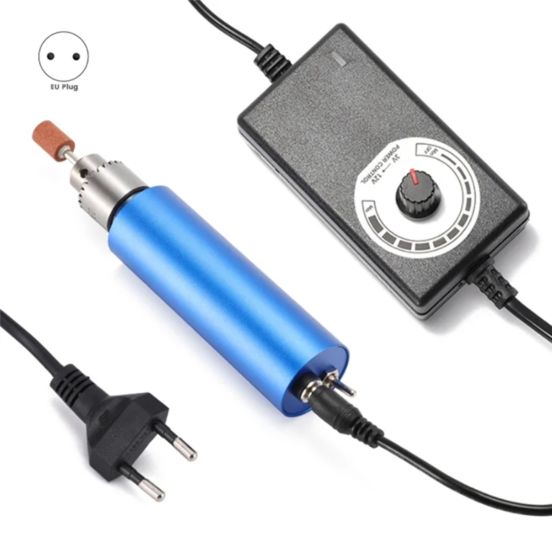 

AT21-13000Rpm Mini Electric Drill, Handheld Grinder With Wrench, EU Plug, Stepless Speed Control