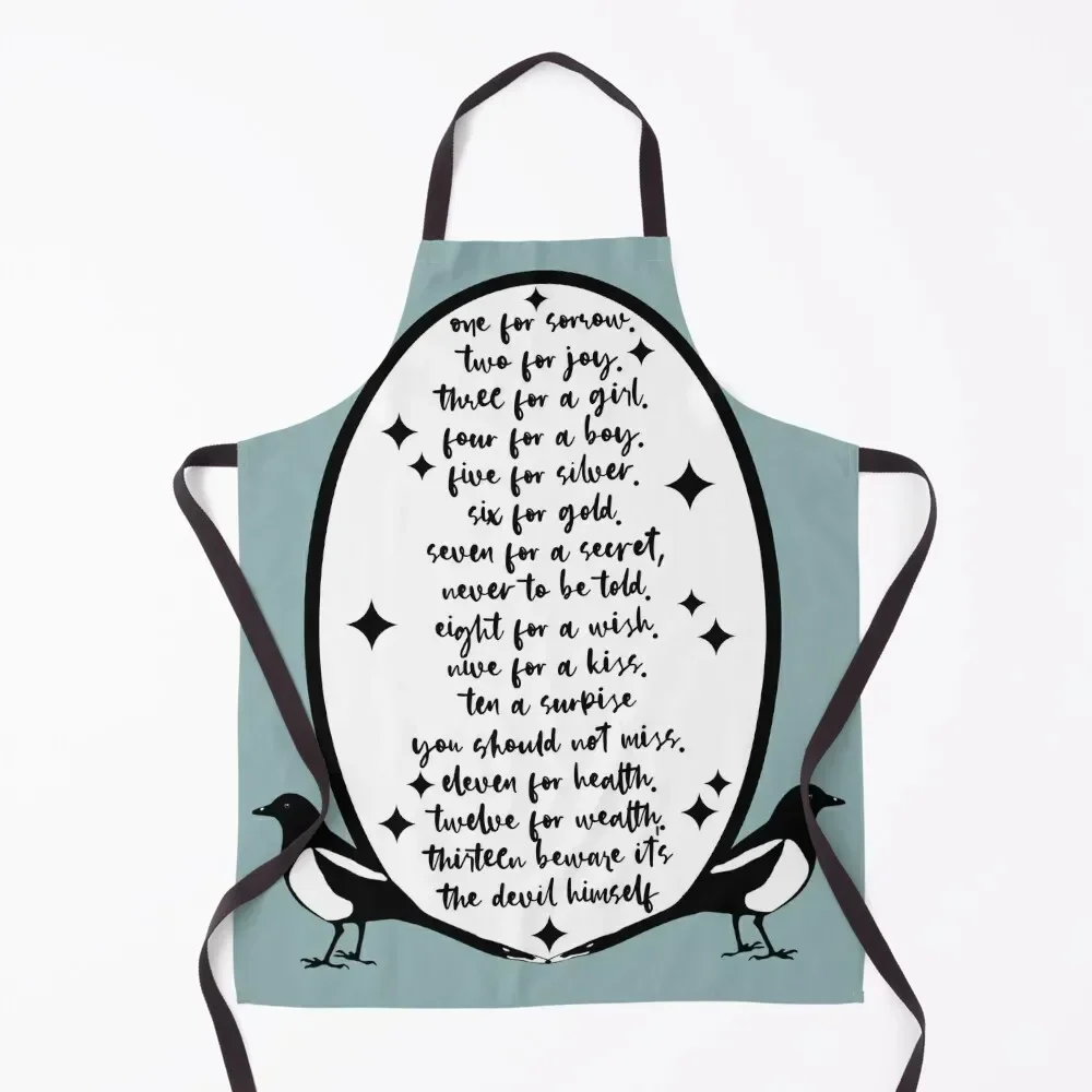 

13 Magpies Poem Apron kitchen jacket woman cook wear Dress Manicurists Apron