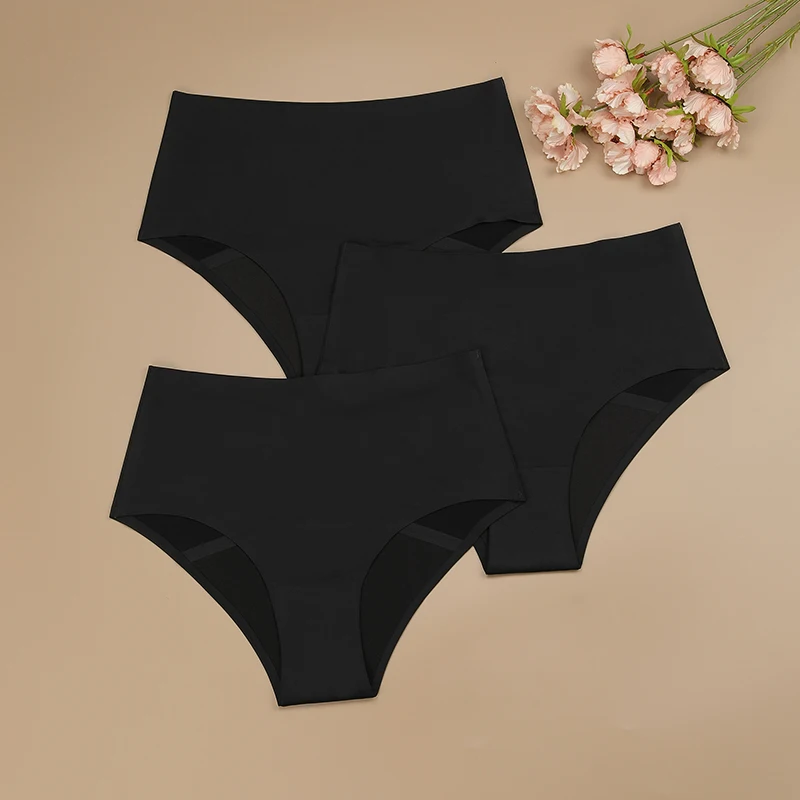 Hot Sale 4 Layers Absorbent Leak Proof Seamless Menstrual Period Panties High Waist Menstrual Panty Women Period Panties