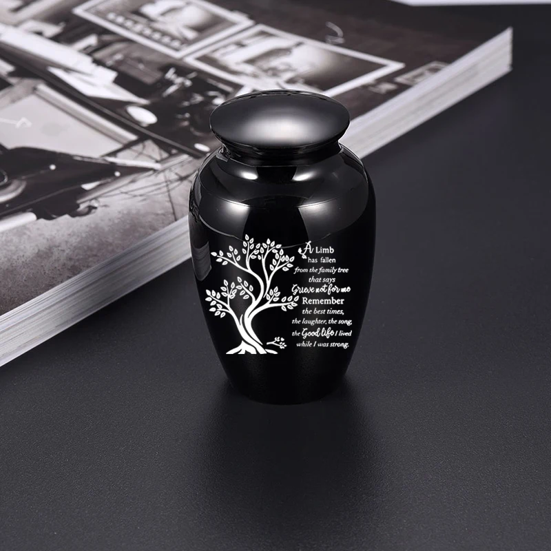 Small Keepsake Urn for Human Ashes Tree of Life Cremation Urns Mini Urns Perfect Aluminum alloy Memorial Ashes Holder