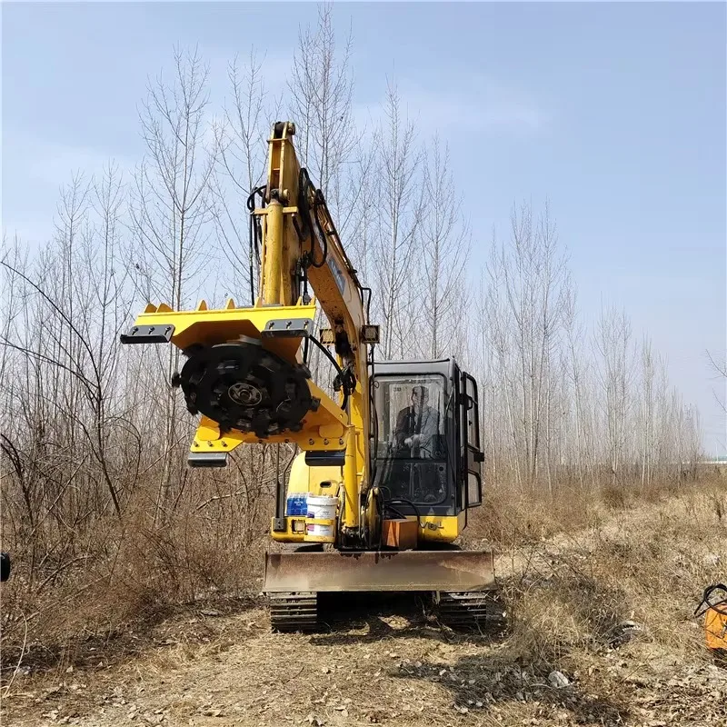 Excavator Tree Root & Stump Crushing Wood Chipper with Disc Irrigation Machine