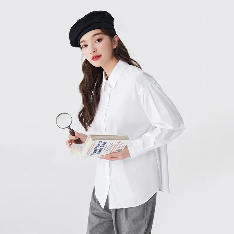 Semir Women Shirt Long-sleeved Shirt Autumn New Simple Commuter Vest Casual Loose Two-piece Suit Fashionable All-match Shirt