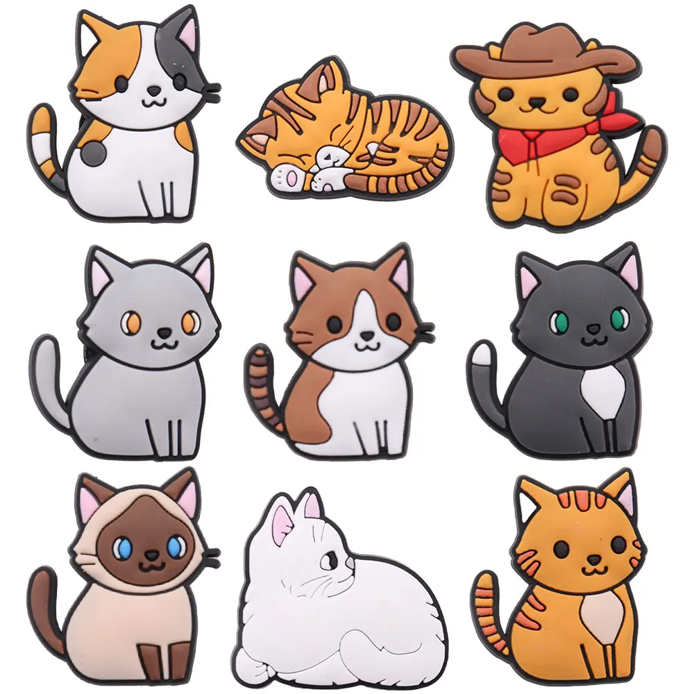 

Mix 50pcs PVC Kawaii Cartoon Animal Cat Shoe Charms Shoe Buckles Accessory Fit Decorations for Bands Bracelets Birthday Gifts