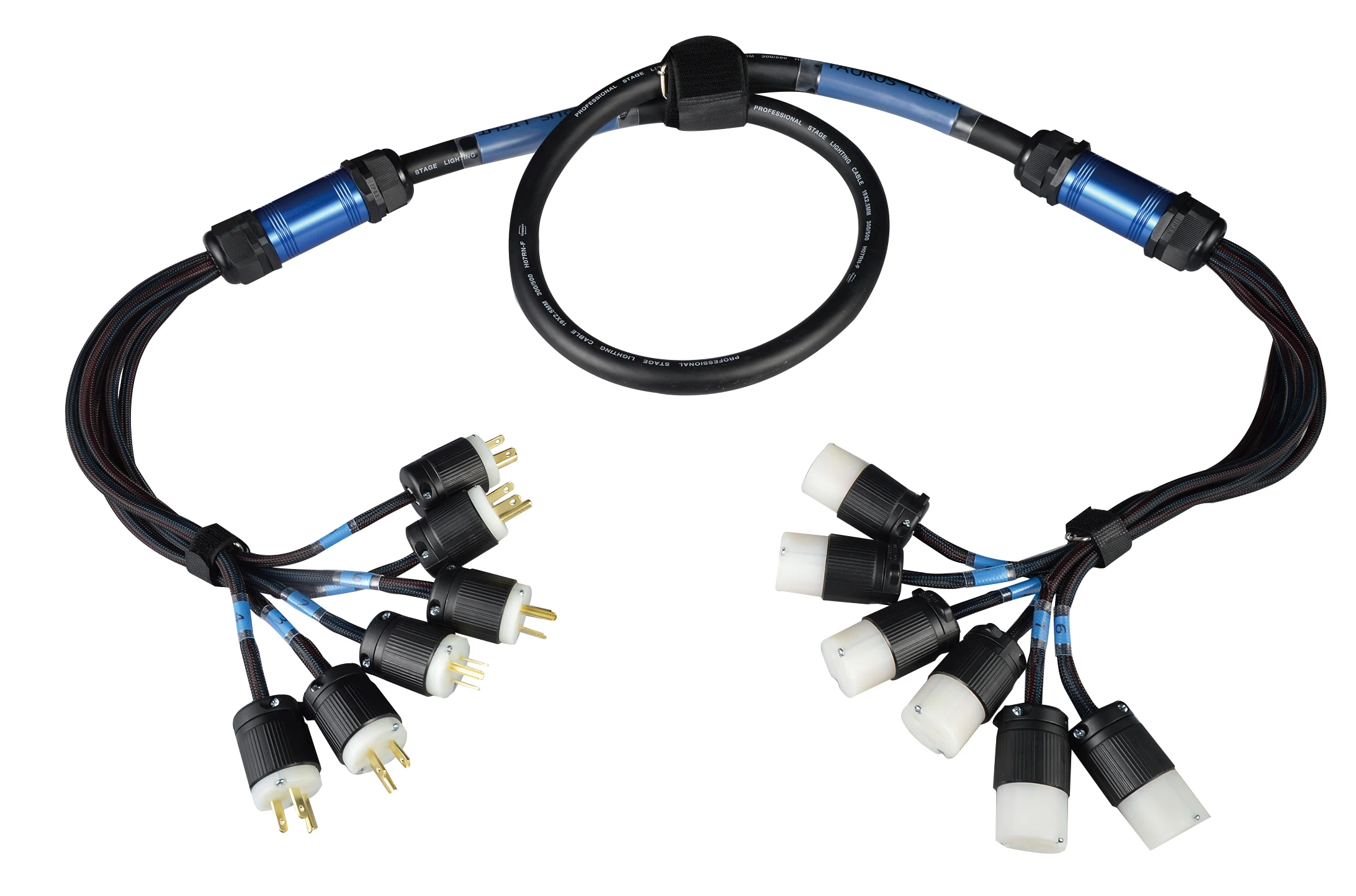

2024 New Customized Breakout Cable 6 Way to Edison/CEE Connector/Powercon Split Cable