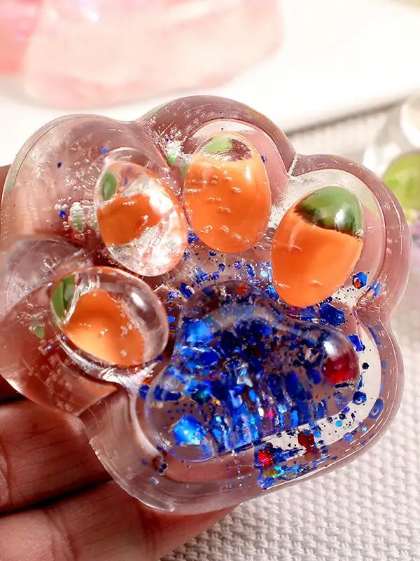 บีบของเล่นโปร่งใส Cat PAW ของเล่นการ์ตูน Antistress ช้า Rebound ของเล่น Sticky ความเครียดบรรเทาผ่อนคลายของเล่น