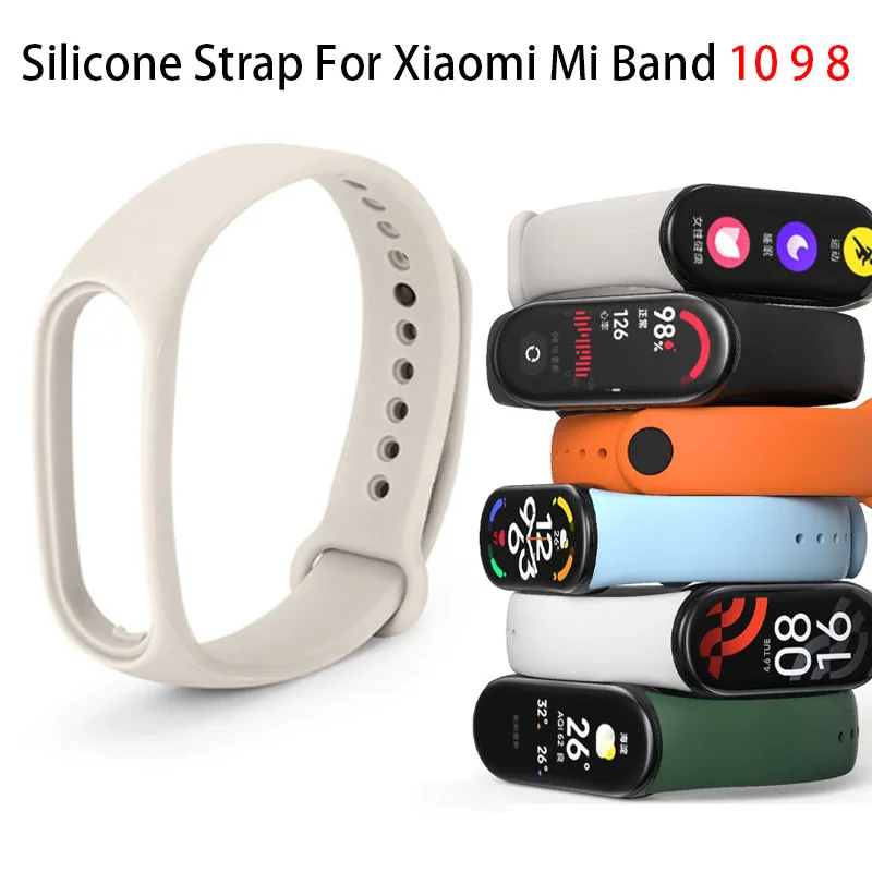 

Soft Silicone Strap For Xiaomi Mi Band 10 9 Sport Watch Band Rubber Bracelet Wristband Mi Band 8 Fitness Bracelet Accessories