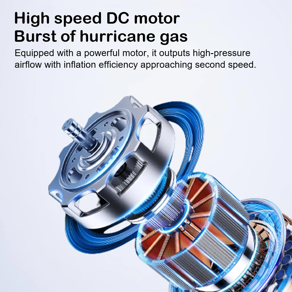 Portable Air Compressor 4Kpa Mini Inflator Air Pump ​For Outdoor Camping Mat Inflate Car Pillows With LED Lantern Outlet Nozzles