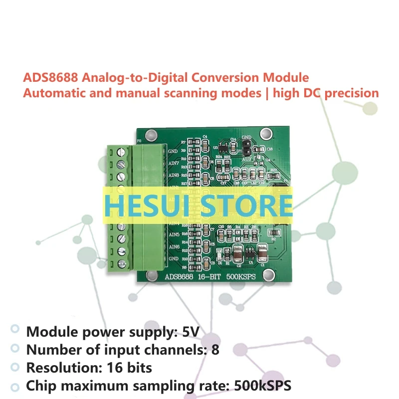 ADS8688 AD16-bit 500kSPS single/bipolar input 8-channel SAR/ADC data acquisition module