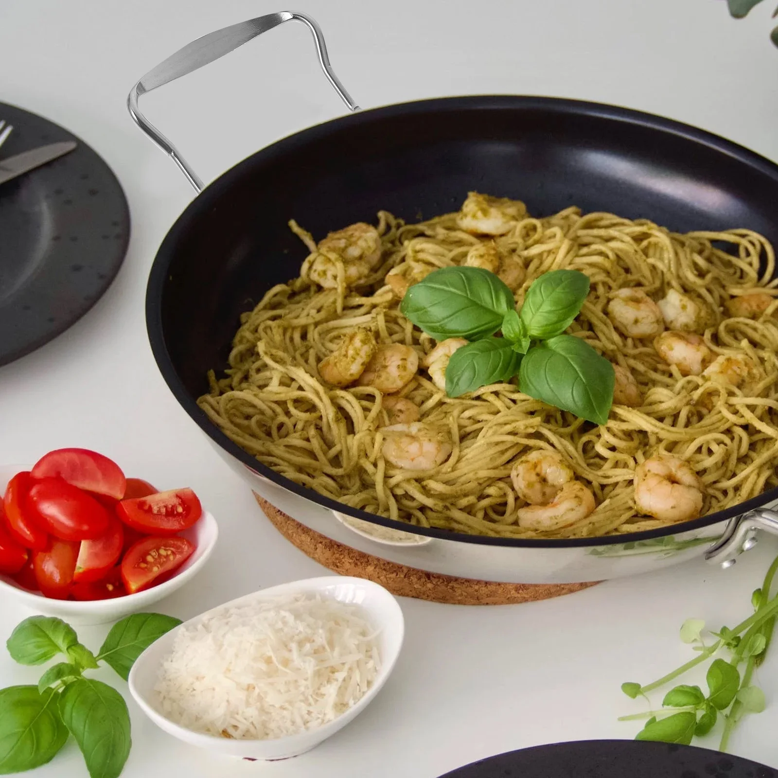 

1 Set Metal Serving Tray Handles Side Fixed Replacement For Pot Wok Pan Steaming Container Sturdy Nonskid Anti-Scald Practical