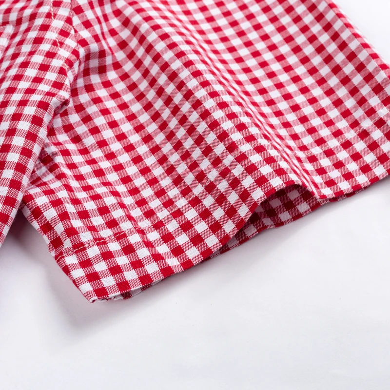 Men\'s 100% Cotton Plaid Stripe Short-Sleeve Button-Down Shirt for Summer Lightweight Breathable Comfortable Slim Fit Casual Wear