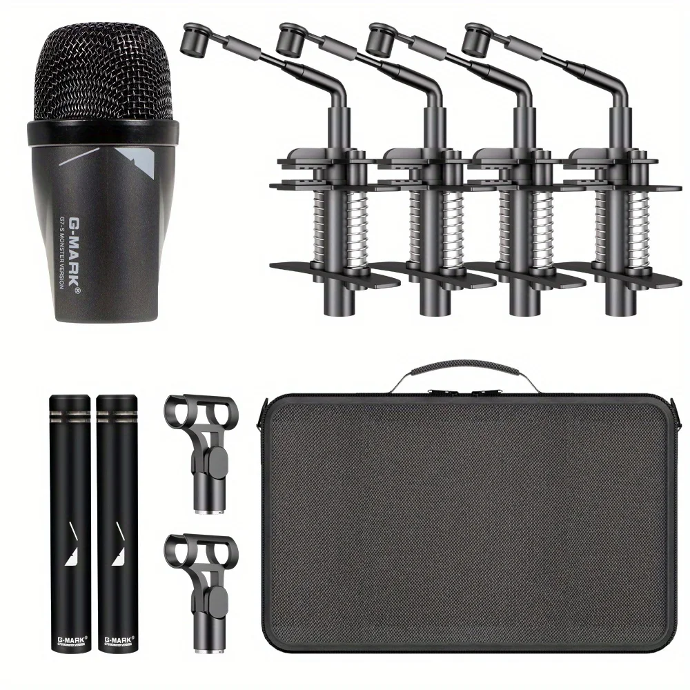 Instrument Microphone G-MARK GDM7 Drum Microphone 7-Piece For Bass Snare OMS Cymbals Studio Recording And Live Performance