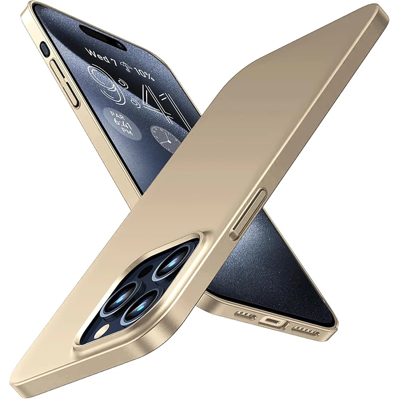 حافظة كمبيوتر صلبة فاخرة غير لامعة لهاتف آيفون 16 15 14 13 12 11 Pro Max Plus غطاء خلفي صغير رفيع للغاية بلون سادة غلاف نحيف مقاوم للصدمات